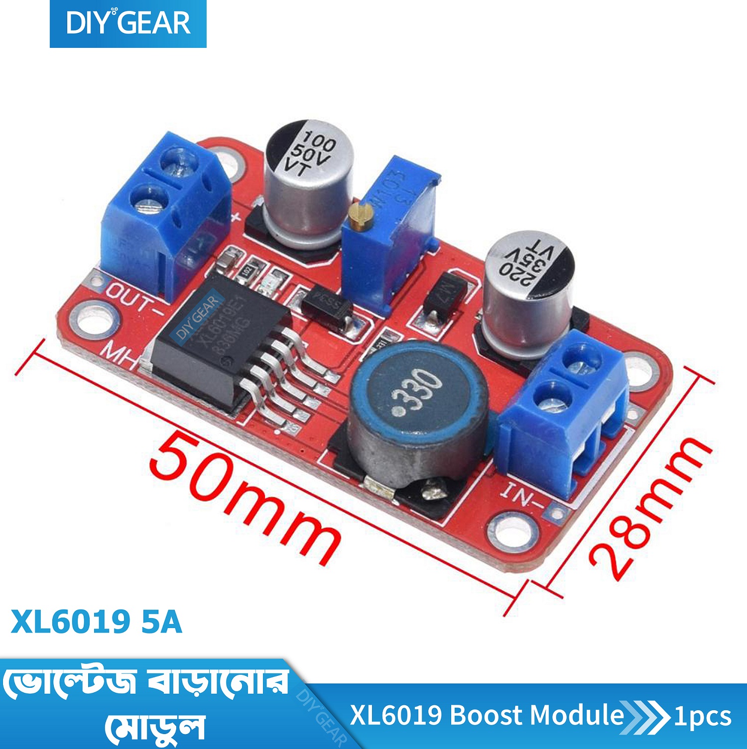 XL6019 5A DC-DC Step Up Power Module Boost Volt Converter 3.3V-35V To ...