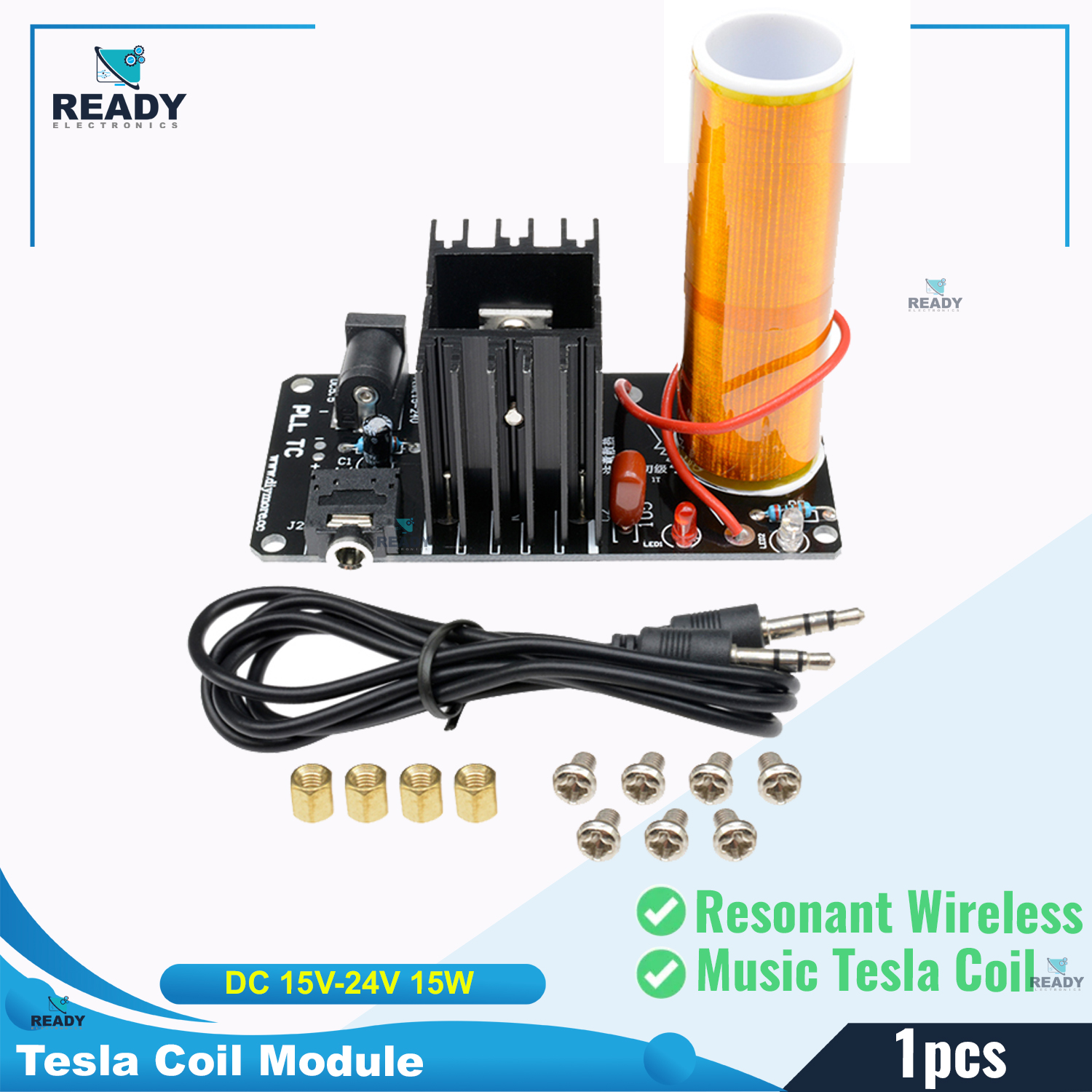 Modulo Bobina di Mini Modulo Elettrico Bobina di Altoparlante al Plasma Strumento Kit Elettronico Fai-da-te Non Assemblato 15W DC 15‑24V 2A Scheda Altoparlante