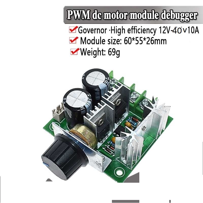 Industrialsino 10A PWM DC Motor Speed Controller – 12V-40V, Voltage Regulator & Dimmer Switch, New